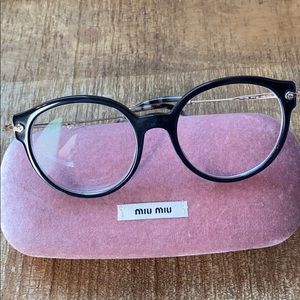 Black Miu Miu VMU 04P glasses